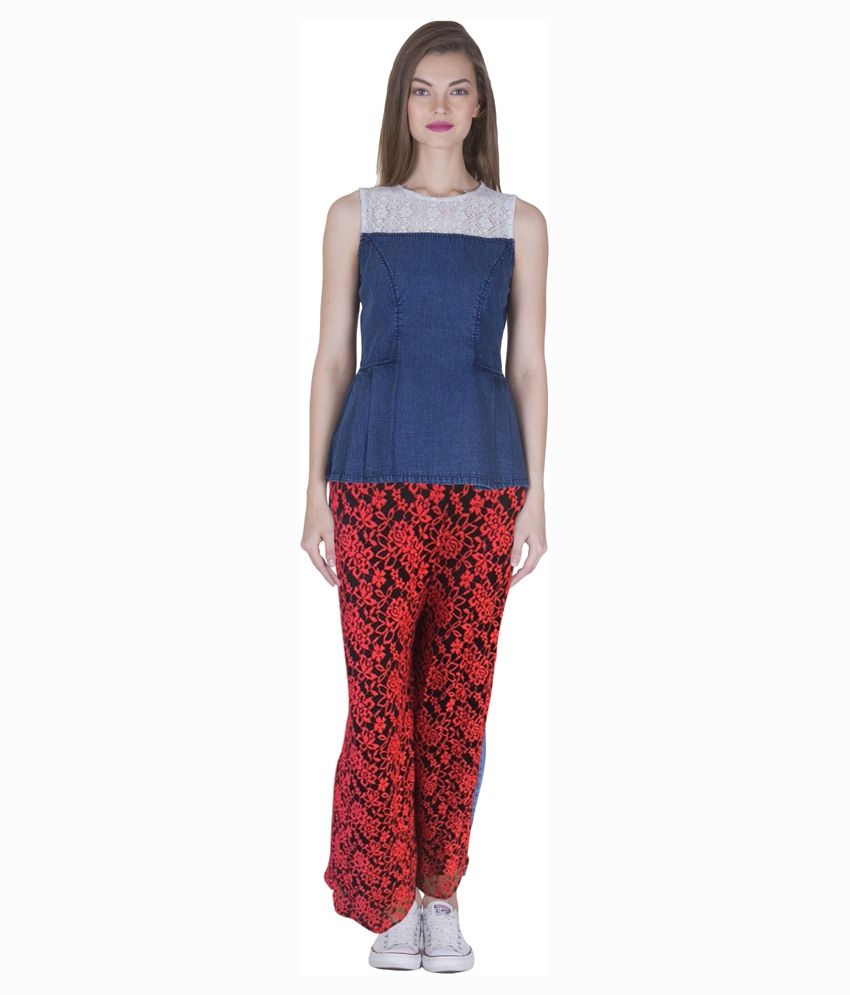 red harem trousers