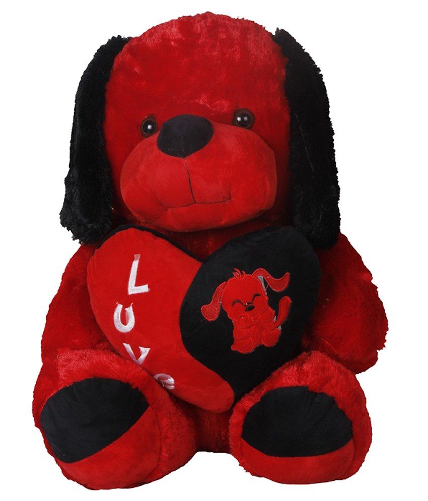 red black teddy bear
