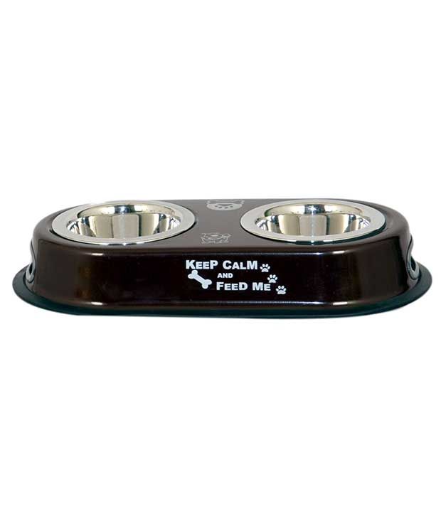     			Pet Club51 Brown Stainless Steel Food Bowl