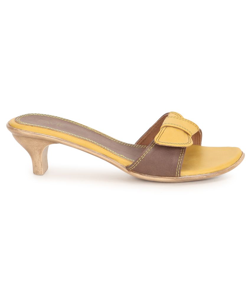 yellow slip on heels