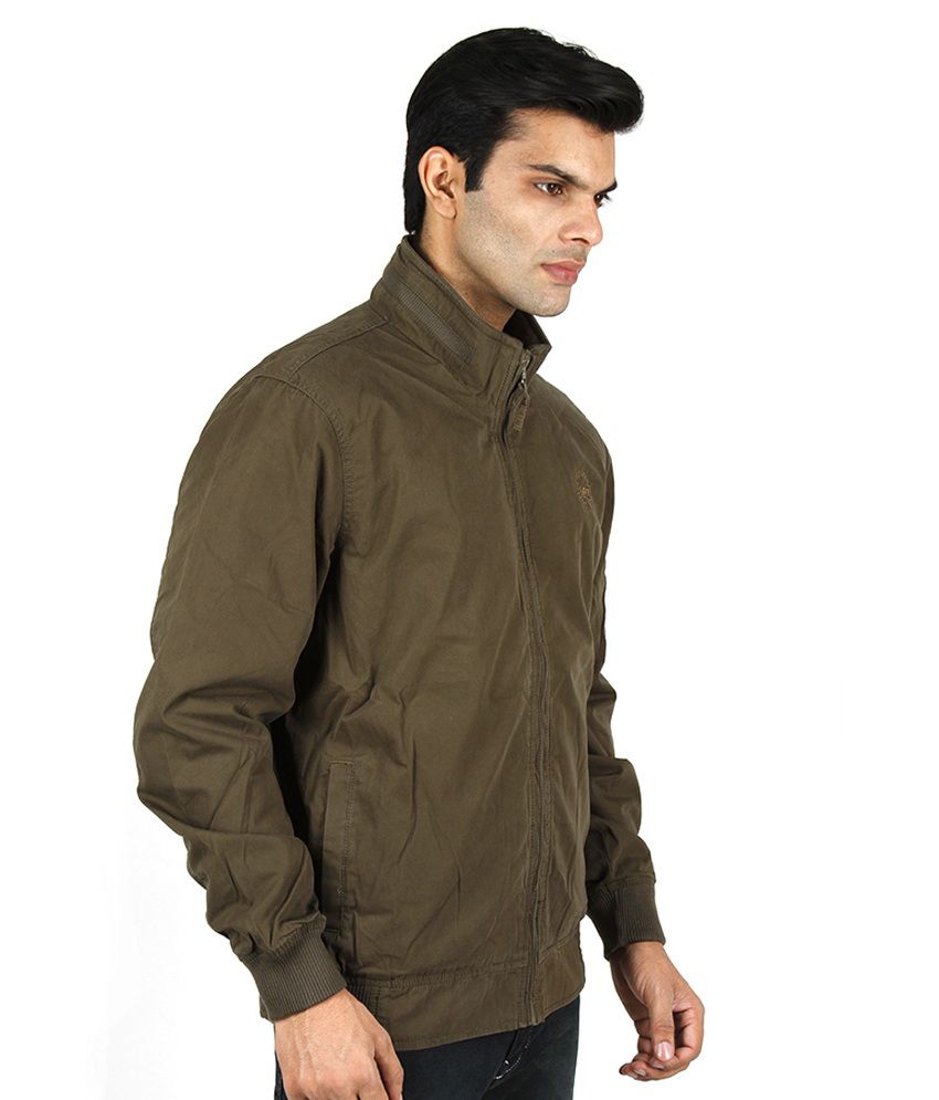 Osai Green Full Sleeves Cotton Blend Casual Jacket - Buy Osai Green ...