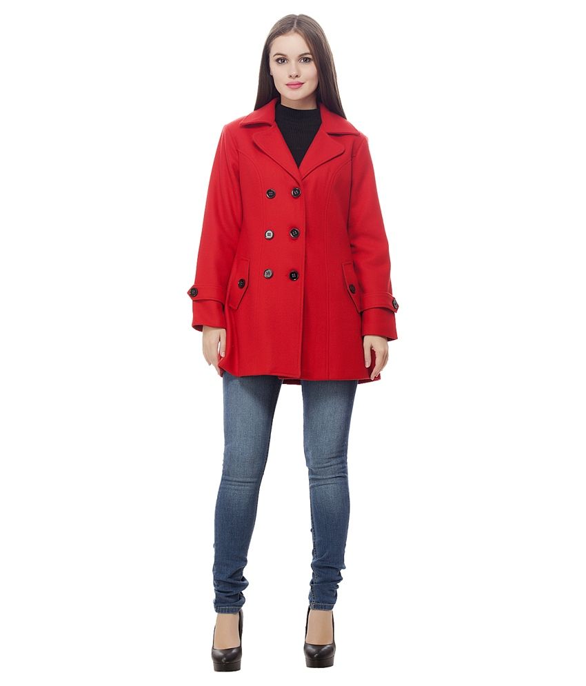 Buy Peptrends Woollen Red Over coats Online at Best Prices in India ...