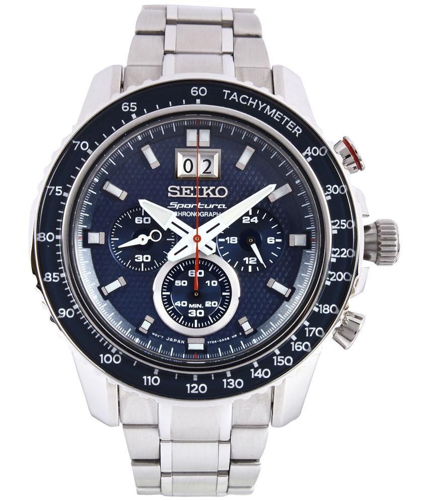 seiko chronograph silver