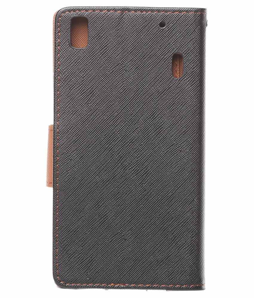 Brand fuson Flip Cover Case For Lenovo A7000 Black Flip Covers