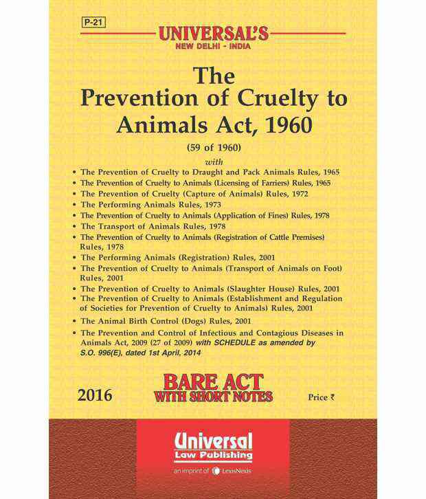 Prevention Of Cruelty To Animals Act, 1960 Along With Allied Rules: Buy  Prevention Of Cruelty To Animals Act, 1960 Along With Allied Rules Online  at Low Price in India on Snapdeal