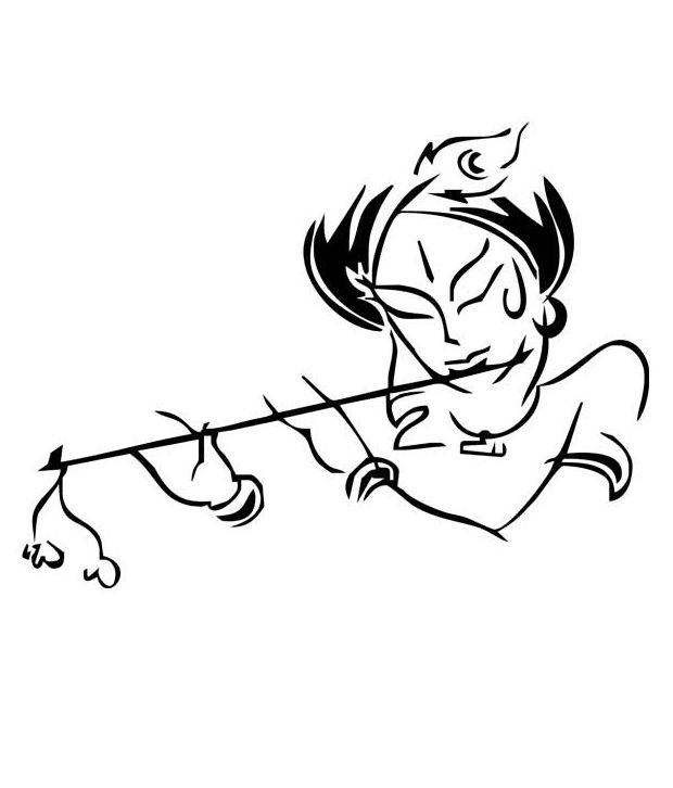 print mantras black krishna with flute wall stickers buy print print mantras black krishna with flute wall stickers