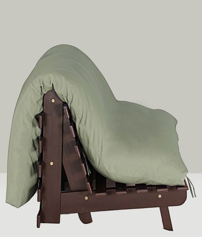 Solid Wood Double Futon With Mattress in Grey Buy Solid Wood Double