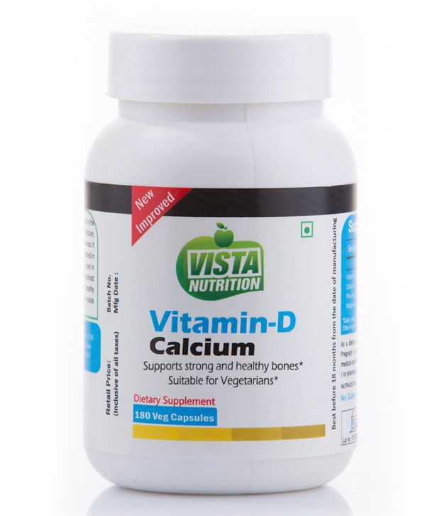 Vista Nutritions Vitamin-D & Calcium - 180 Capsules: Buy ...