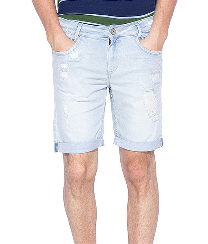 Mufti Blue Denim Shorts - Buy Mufti 