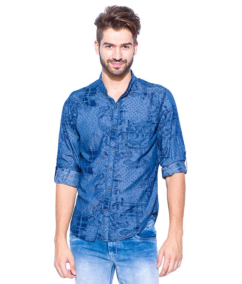Mufti Blue Slim Fit Shirt - Buy Mufti Blue Slim Fit Shirt Online at ...