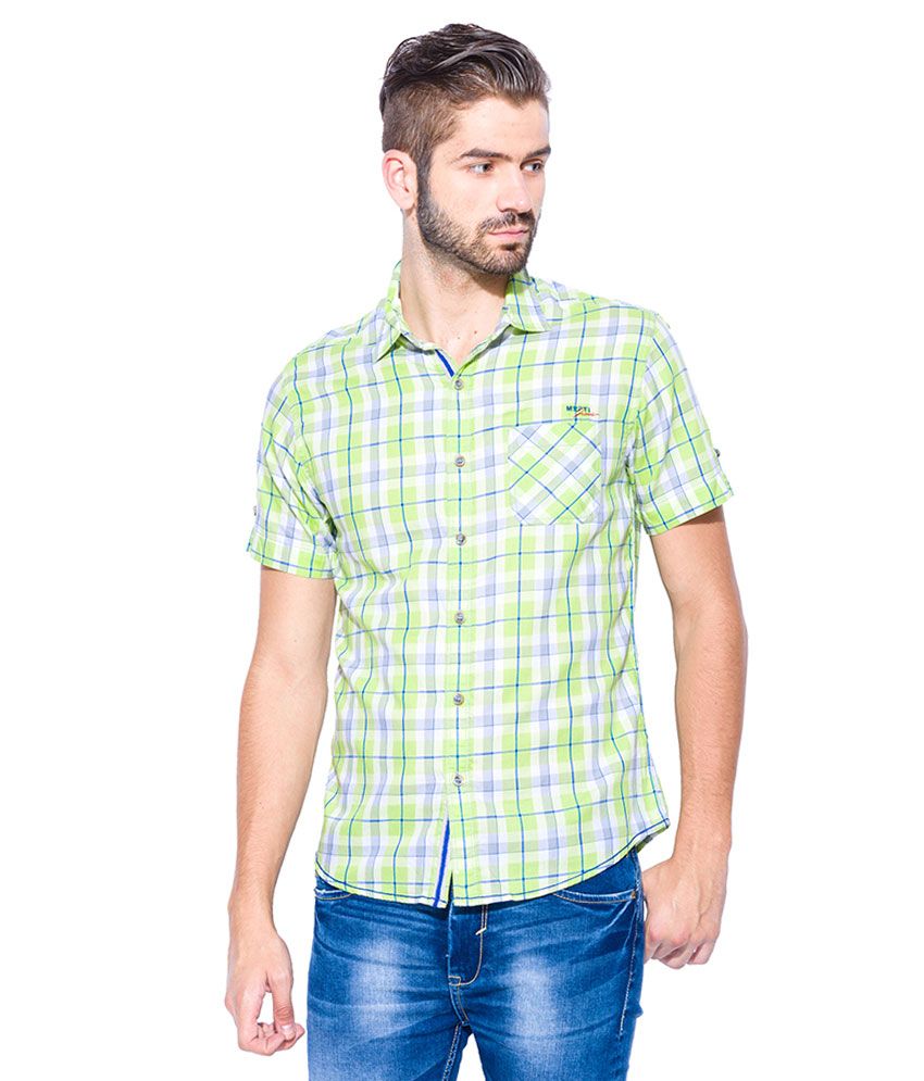 pretty green slim fit shirt