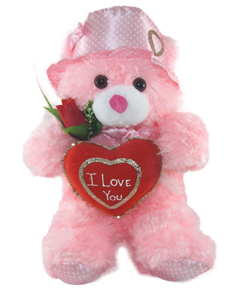     			Tickles Pink Cap Teddy with I Love You Heart Stuffed Soft Plush Animal Toy 36 cm