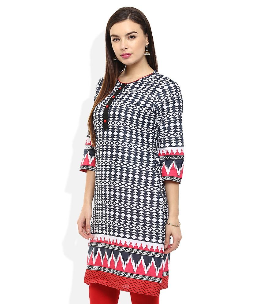 Rangmanch By Pantaloons Navy Printed Kurti Buy Rangmanch By