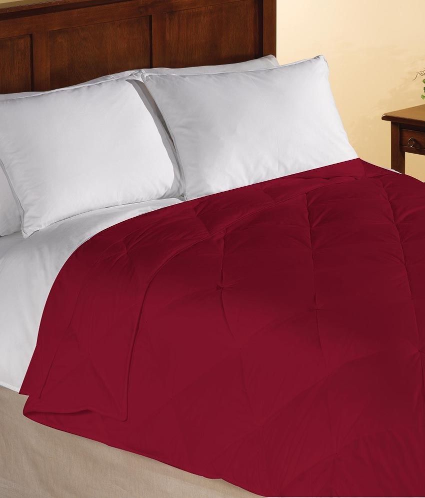 Homebee Red Polyester Double Bed Comforter Buy Homebee Red Polyester
