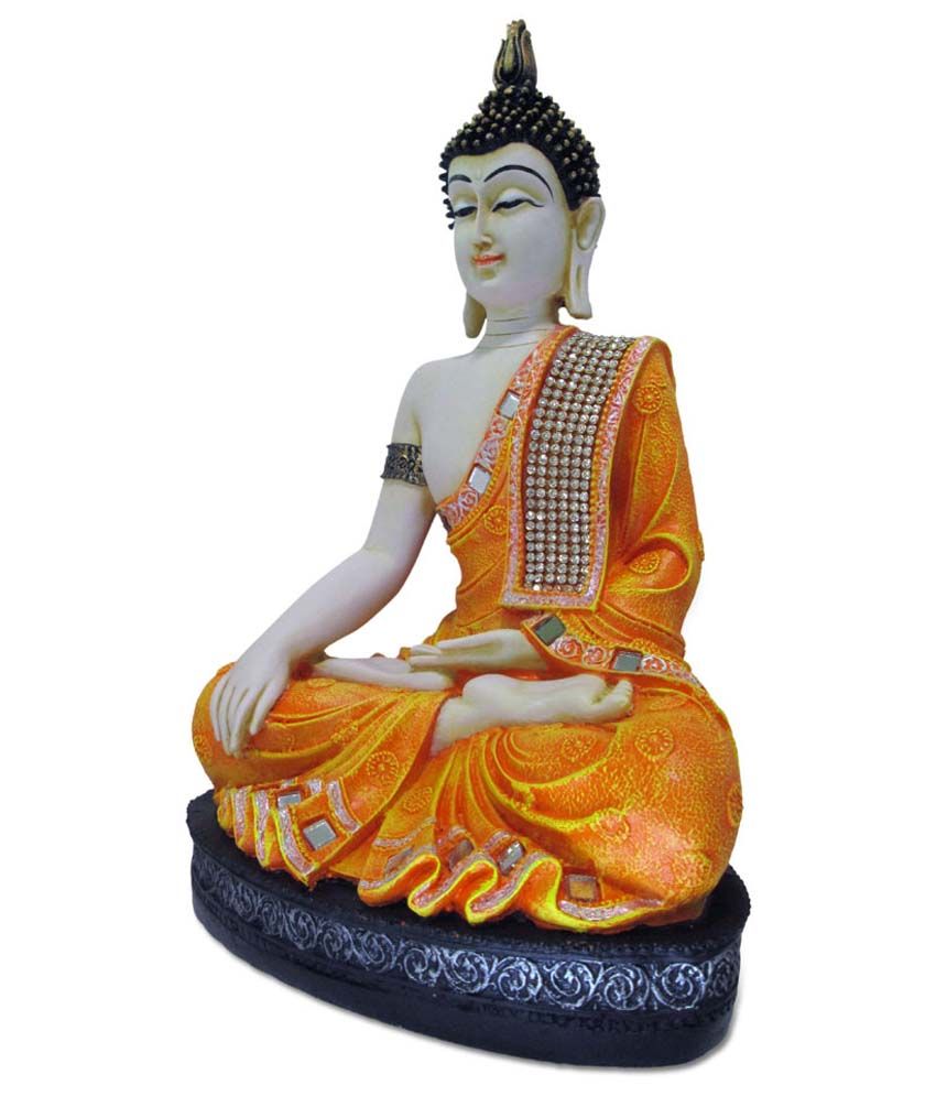 Ashnam Meditating Lord Buddha Idol - Yellow: Buy Ashnam Meditating Lord ...