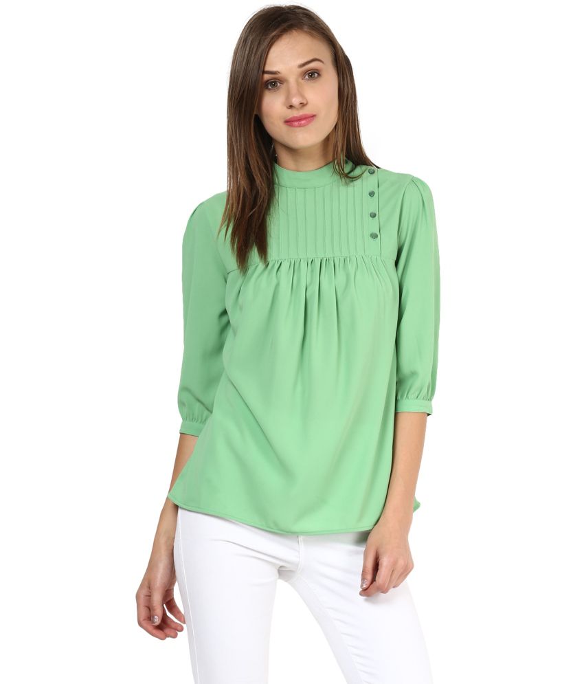     			Rare Green Poly Georgette Tops