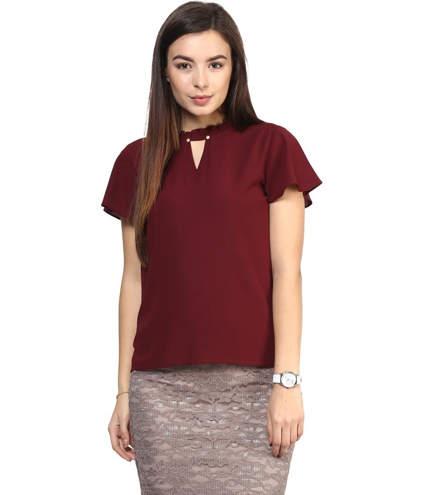     			Rare - Maroon Georgette Women's Regular Top ( Pack of 1 )