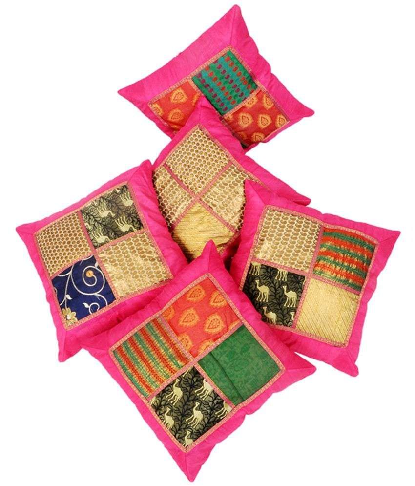 Ratash Multicolour Silk Cushion Cover Combo Of 5 Buy Online at Best Price Snapdeal