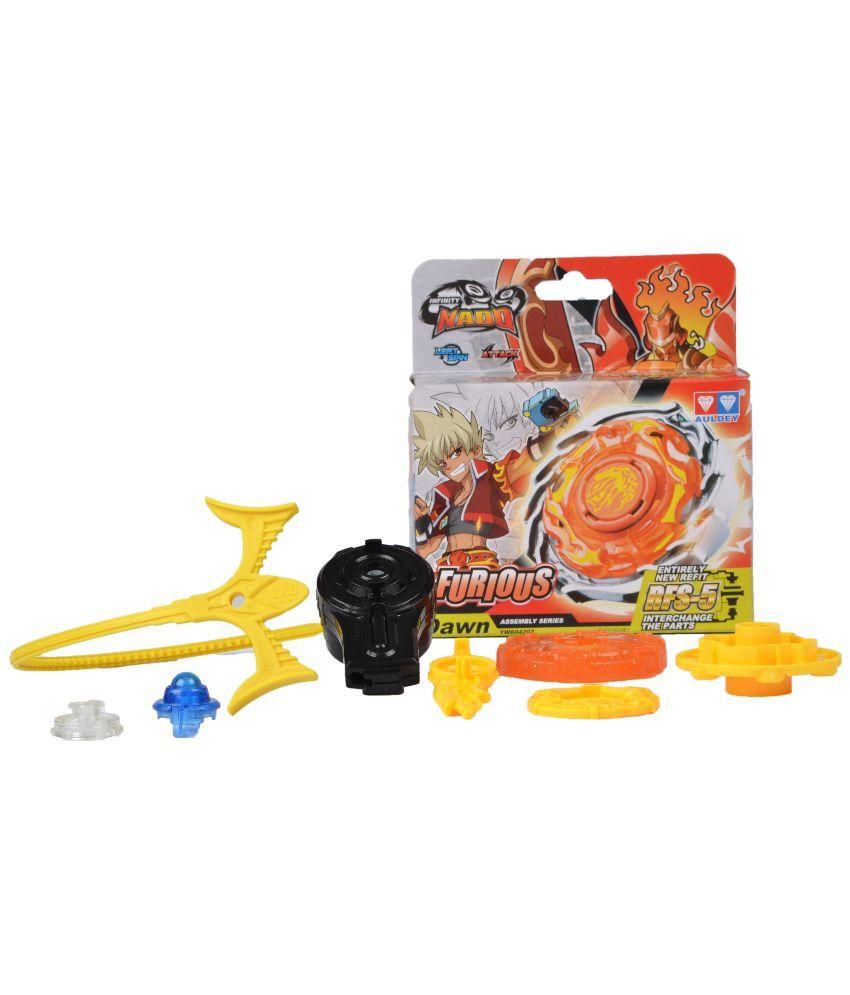 Infinity Nado Multicolour Plastic Beyblade with Launcher - 5 Pieces