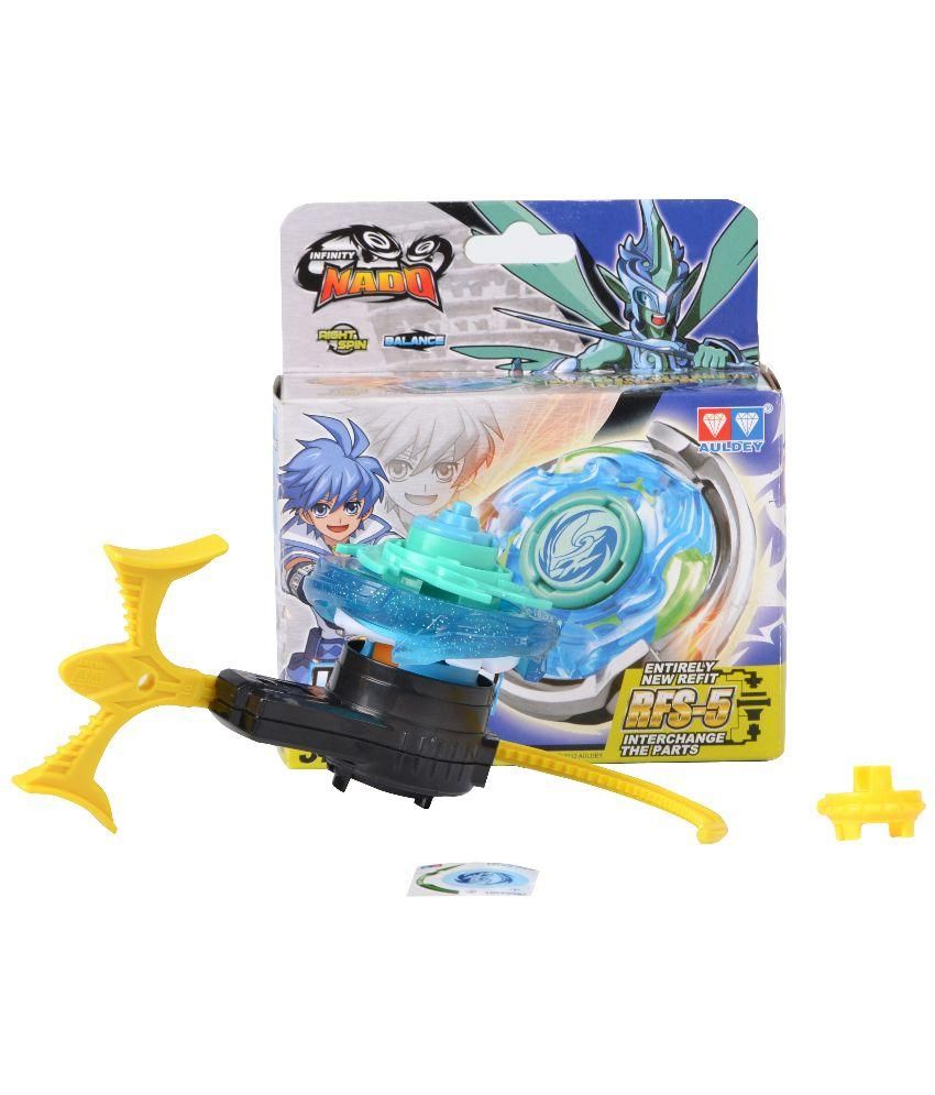 Infinity Nado Multicolour Plastic Beyblade with Launcher - 5 Pieces