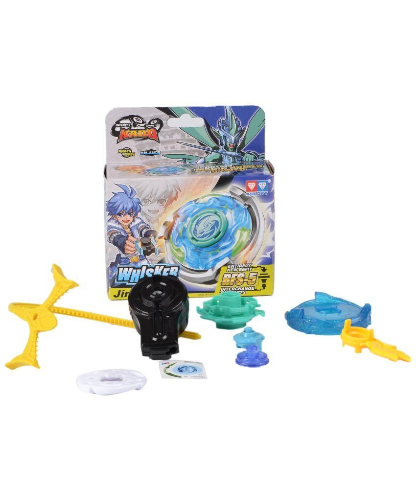 Infinity Nado Multicolour Plastic Beyblade with Launcher - 5 Pieces