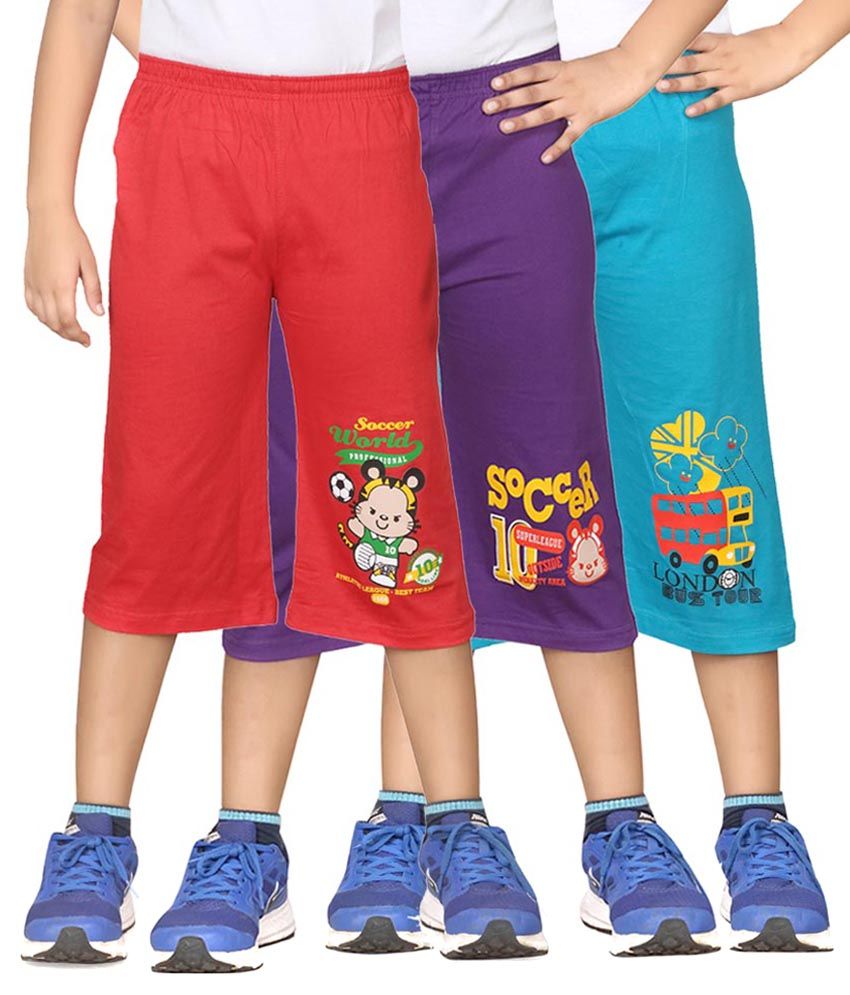     			Dongli Pack of 3 Cotton Three-Fourth For Boys ( Multi Color )