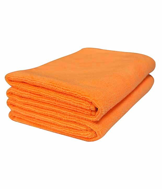     			Softspun Orange Microfiber Home, Kitchen, Bathroom Dusting & Cleaning Cloth - Set Of 2