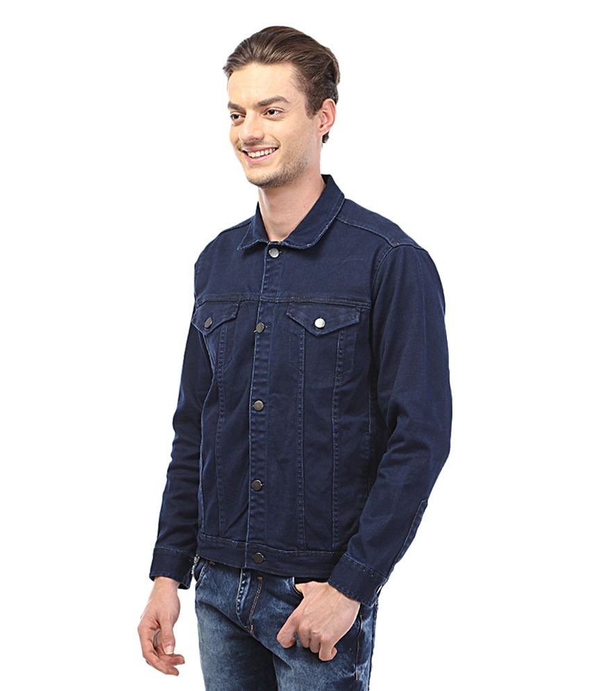 Bandit Navy Blue Cotton Blend Slim Fit Denim Jacket - Buy Bandit Navy ...