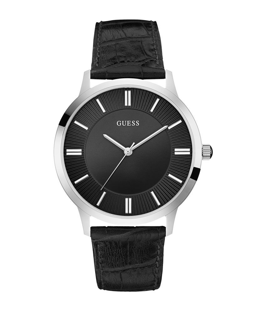 Guess Mens Black Genuine Leather Watch - Buy Guess Mens Black Genuine ...