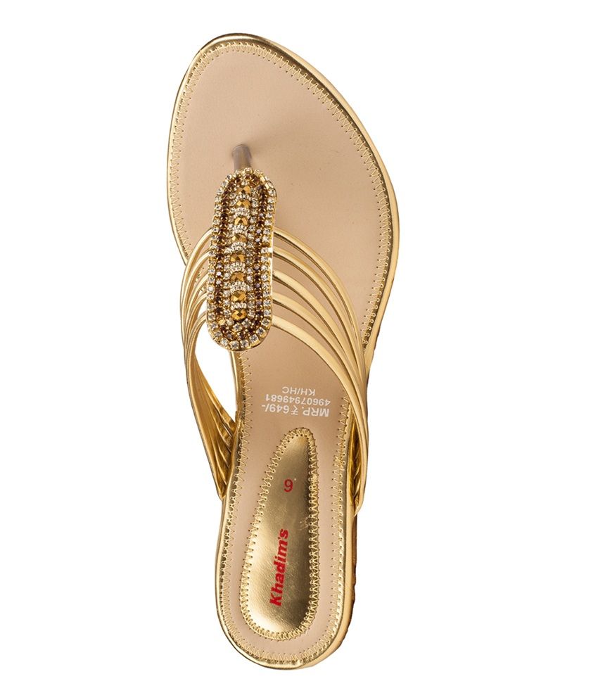 Khadim's Gold Wedges Heels Price in India- Buy Khadim's Gold Wedges Heels Online at Snapdeal