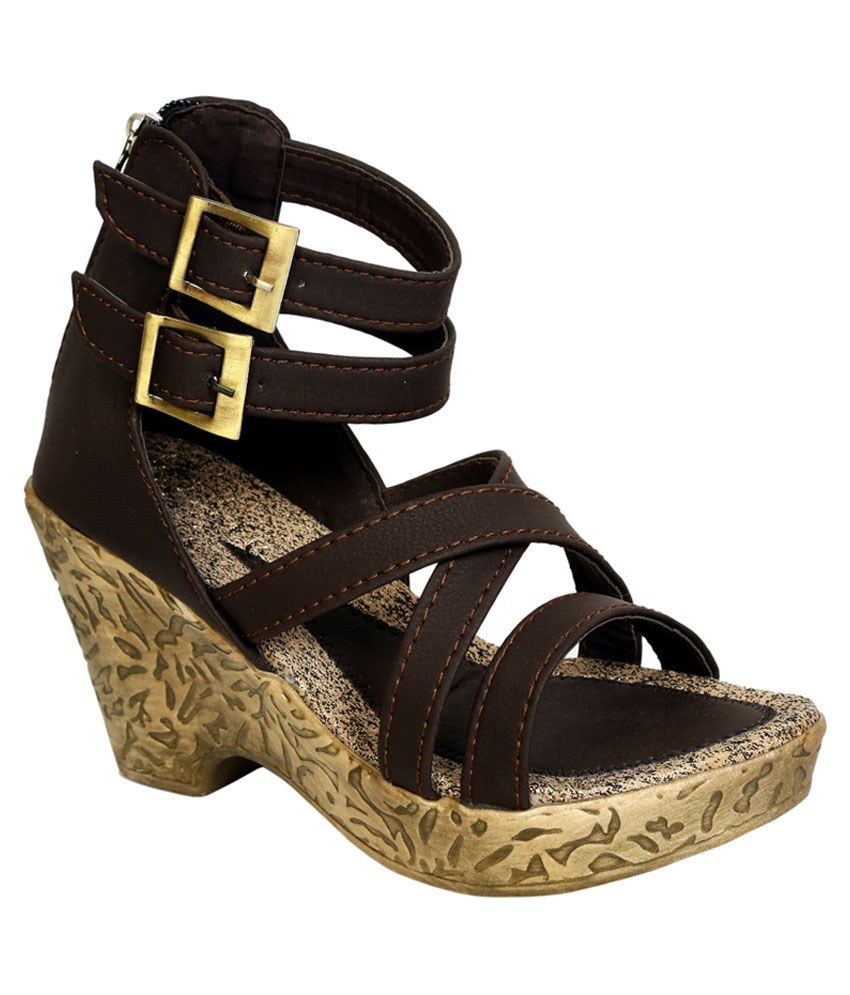 brown platform heels