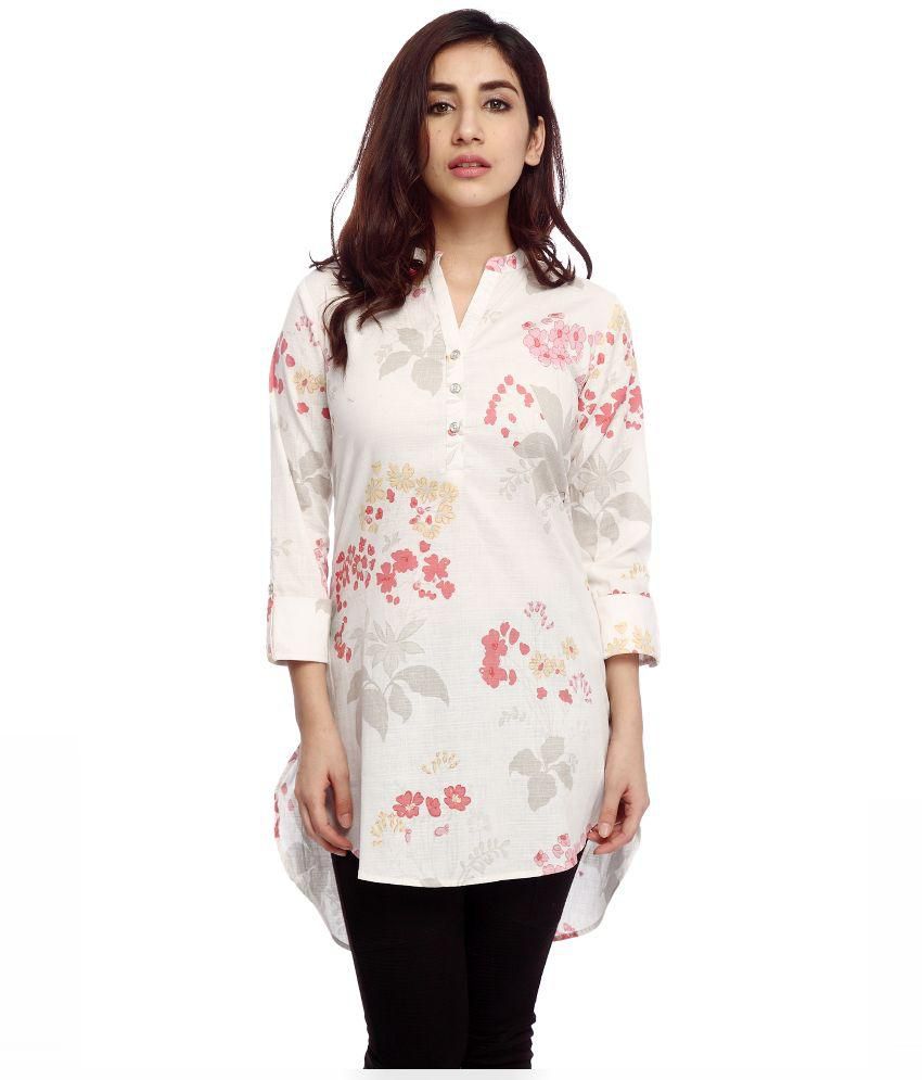 Lifestyle Retail Multi Color Shirt style Cotton Kurti Price in India ...