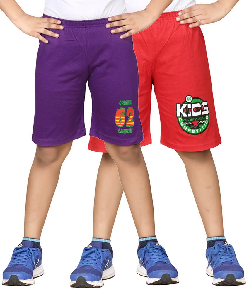     			Dongli Pack of 2 Shorts For Boys ( Red )