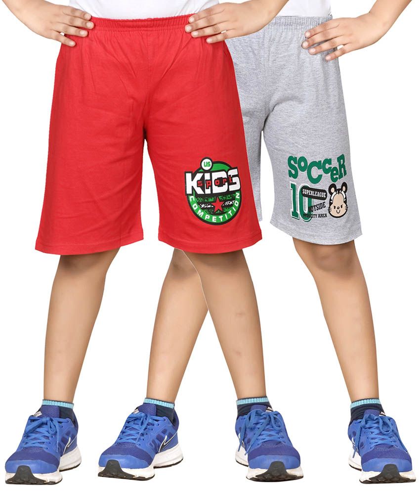     			Dongli Pack of 2 Shorts For Boys ( Red )