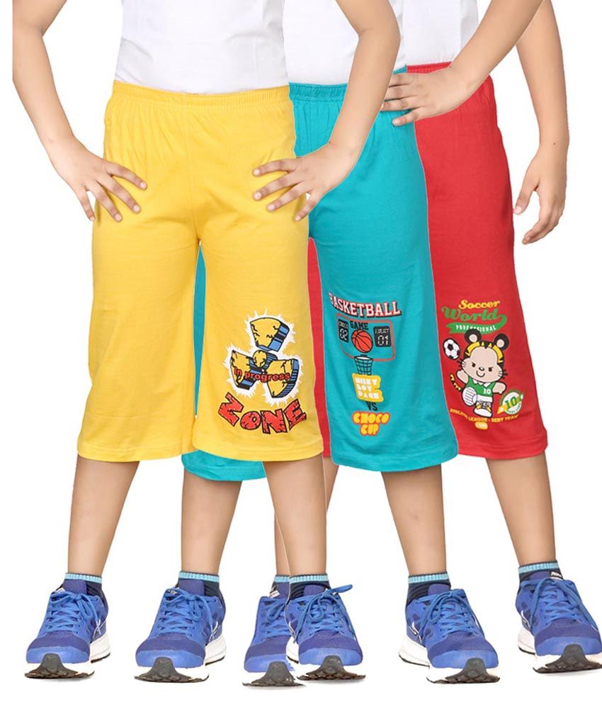     			Dongli Pack of 3 Cotton Three-Fourth For Boys ( Multi Color )