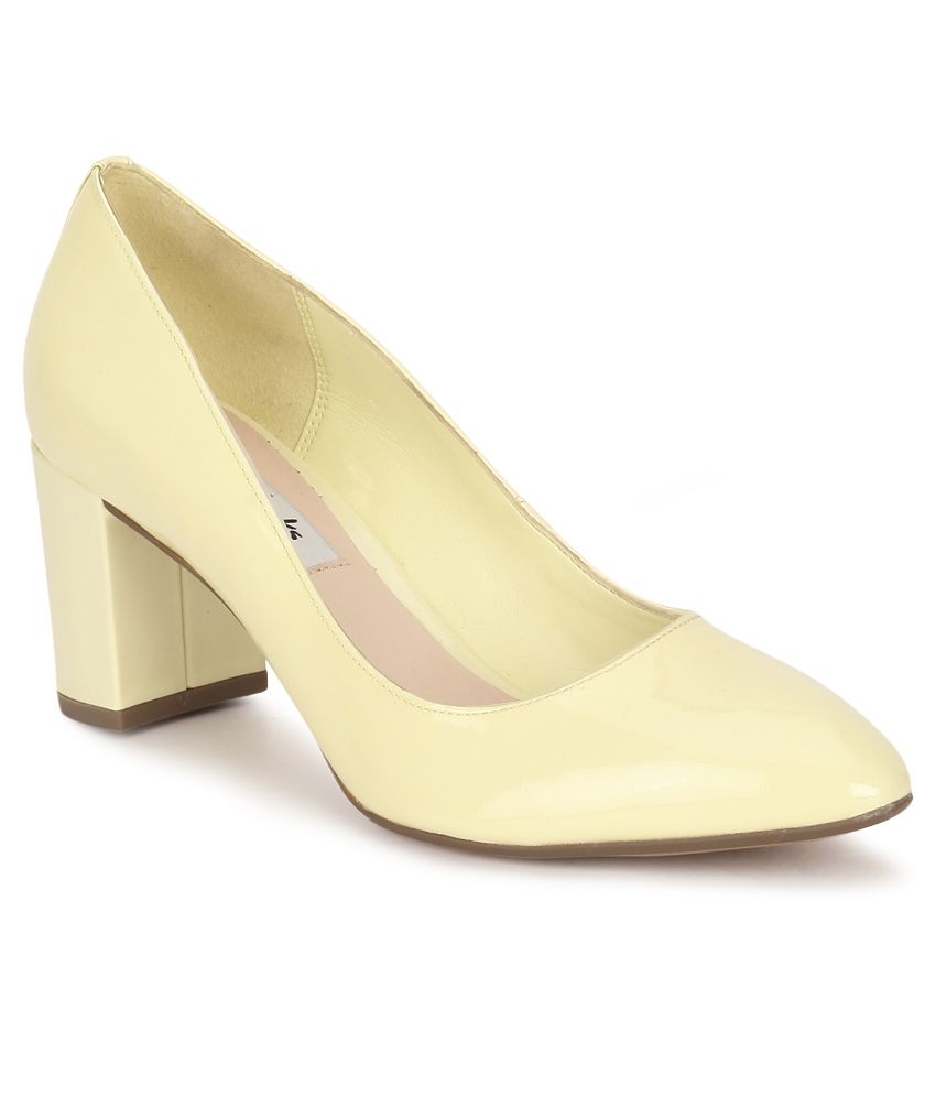yellow block heels wide fit