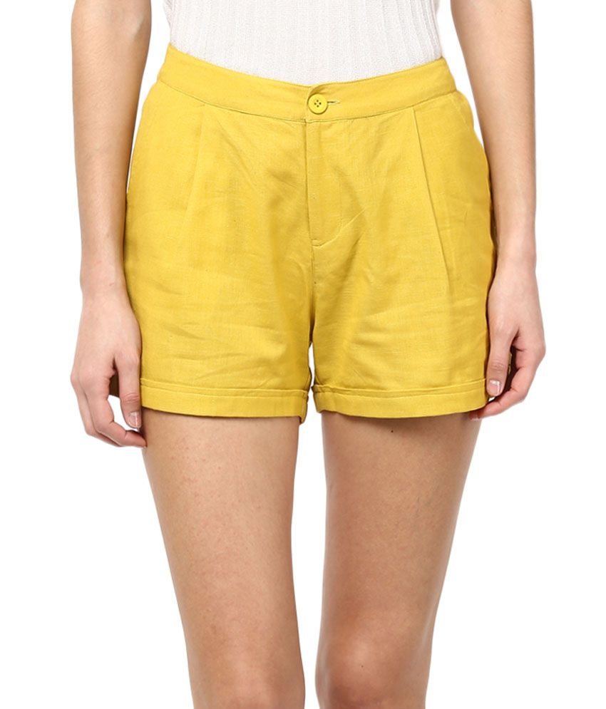 Buy 109 F Yellow Regular Fit Shorts Online at Best Prices in India ...