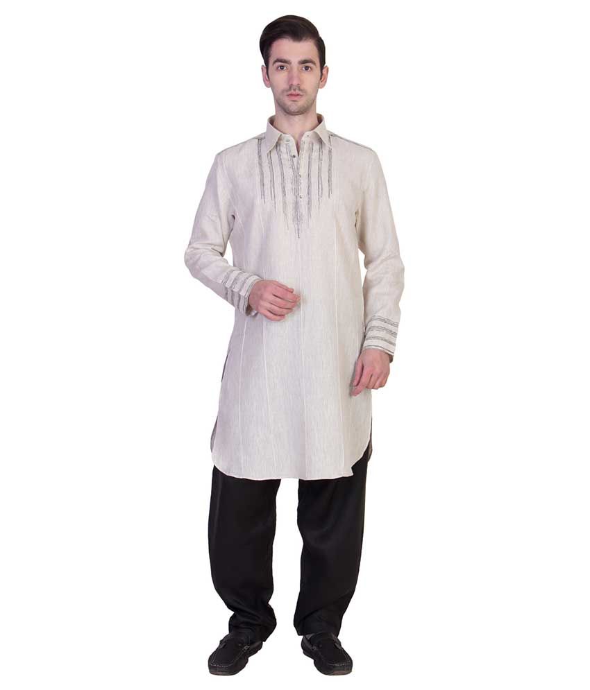 Desam Grey Linen Kurta Buy Desam Grey Linen Kurta Online at Low Price