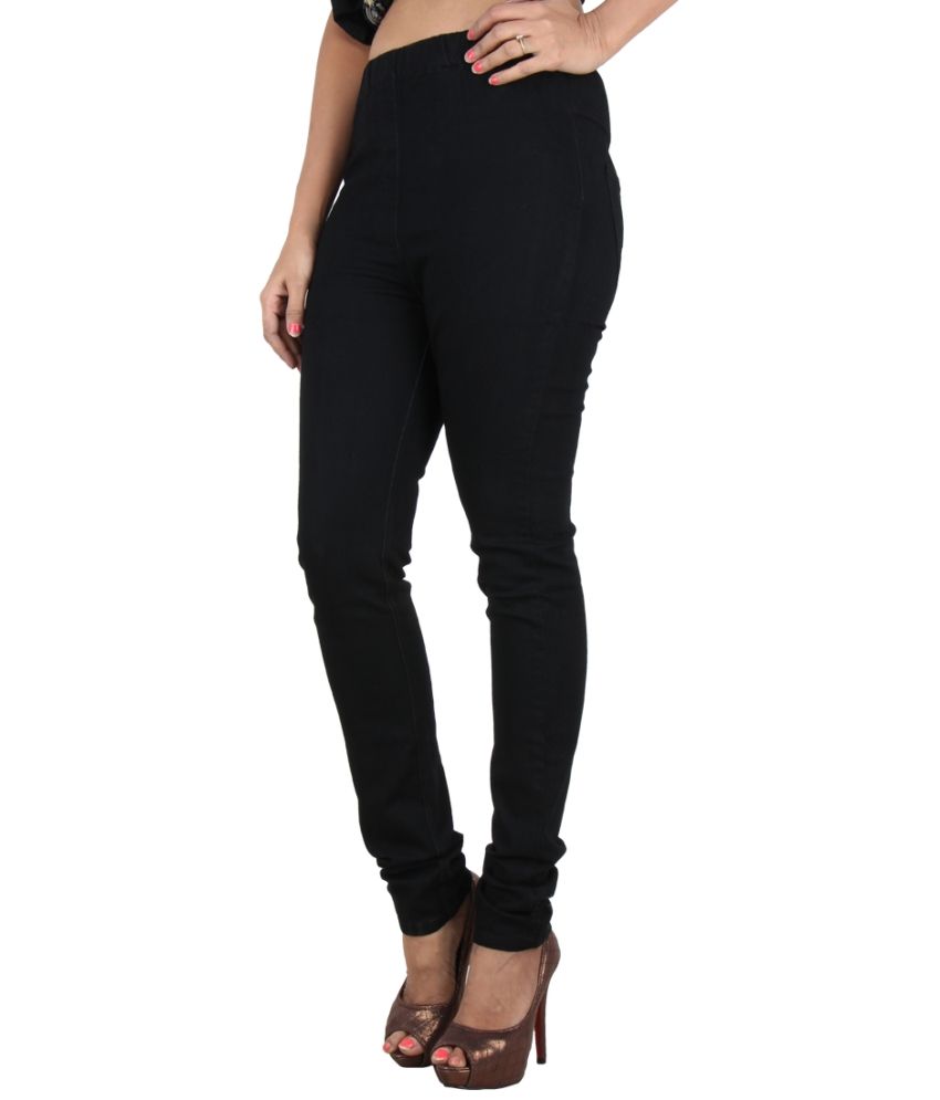 black denim jeggings