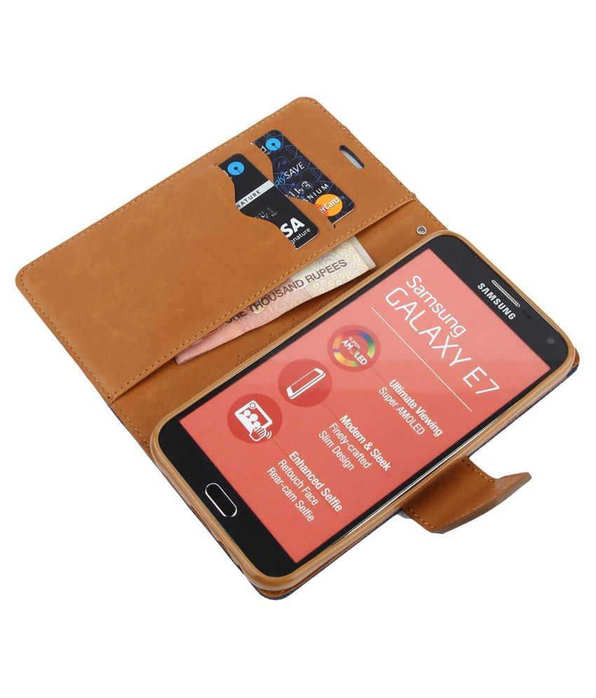 Samsung Galaxy E7 Flip Cover by Mutebox Blue Flip Covers Online at