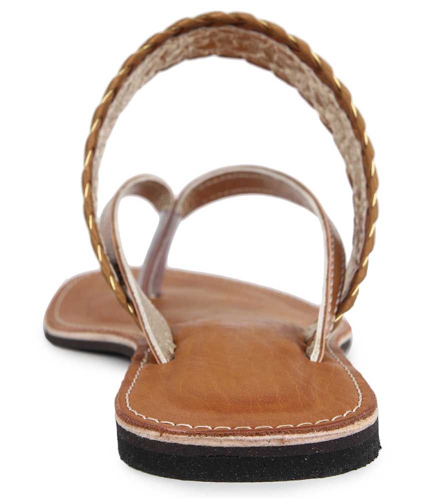 tan flat slip on sandals