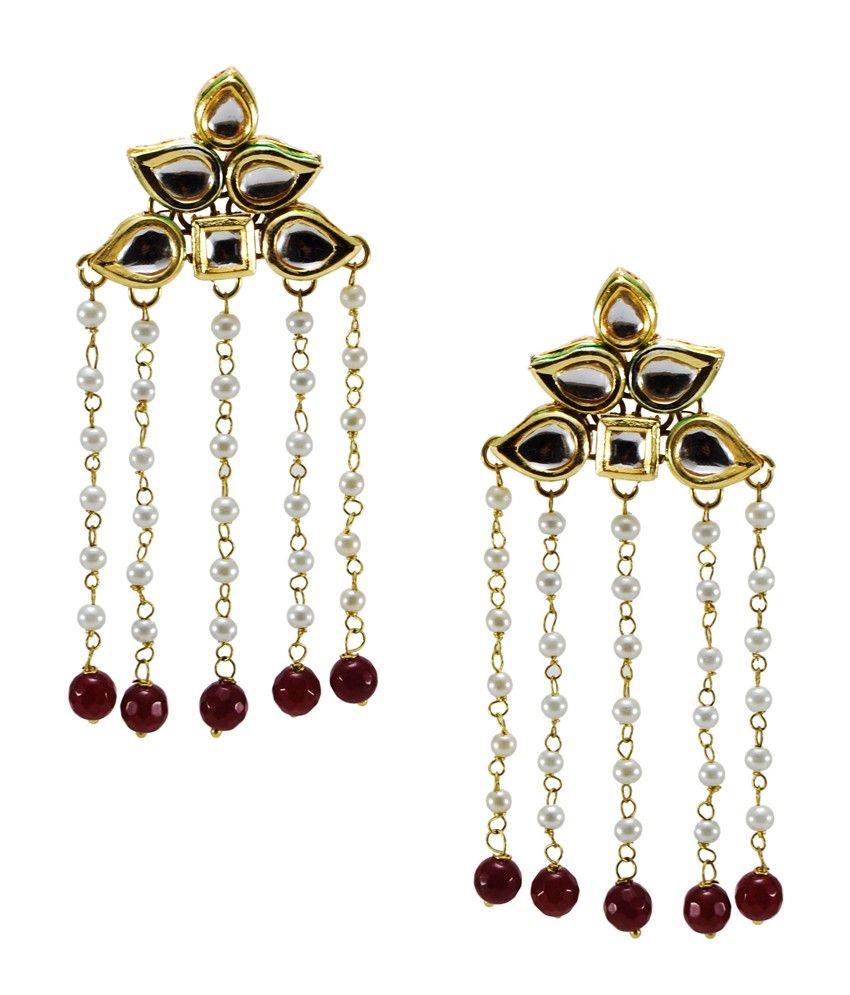 pearl string earrings