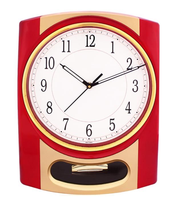 Fieesta Red Pendulum Wall Clock With Musical Hourly Chimes Buy Fieesta