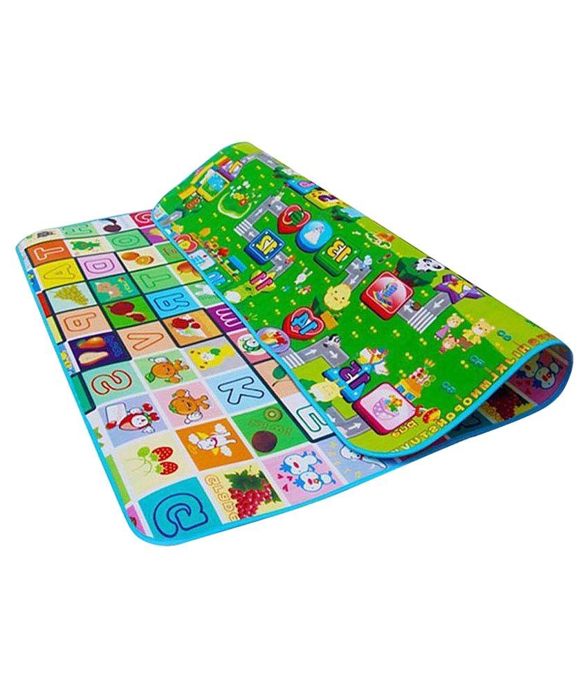 Decor N Multicolour Reversible Baby Play Floor Mat Jubnaz Trains On Diffe Fields Like Beading Baking And Decor N Mor Lugbe Image