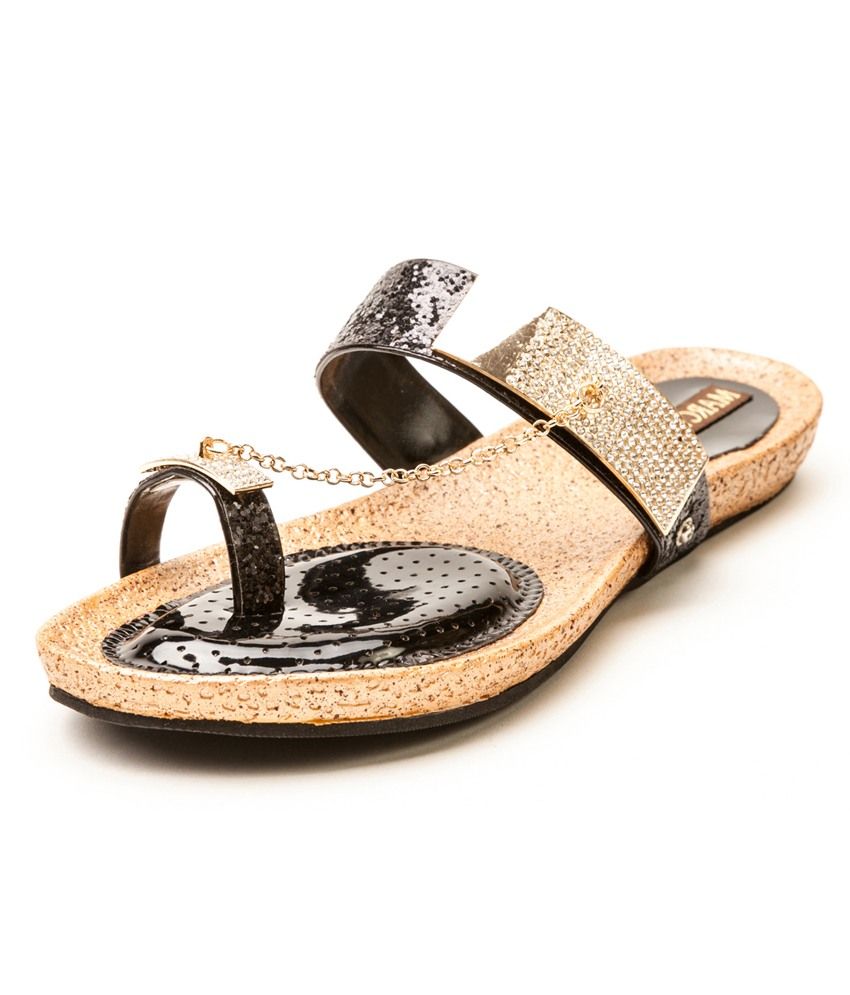 Marc Loire Black Flat Slip-on & Sandal Price in India- Buy Marc Loire Black Flat Slip-on 