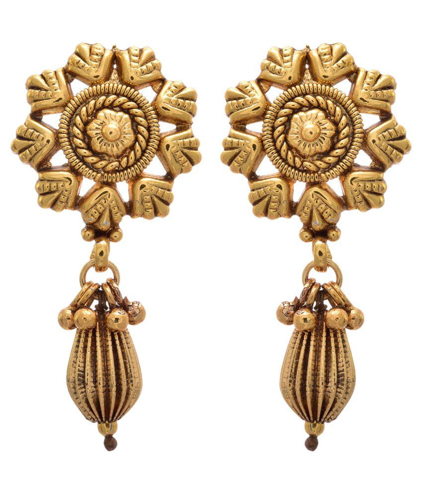     			Jfl - Jewellery For Less Golden Copper Drop Earrings