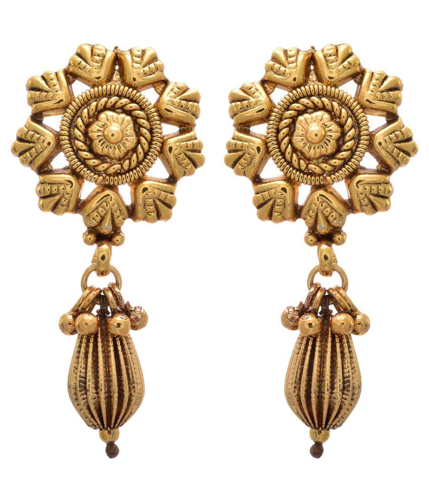     			Jfl - Jewellery For Less Golden Copper Drop Earrings