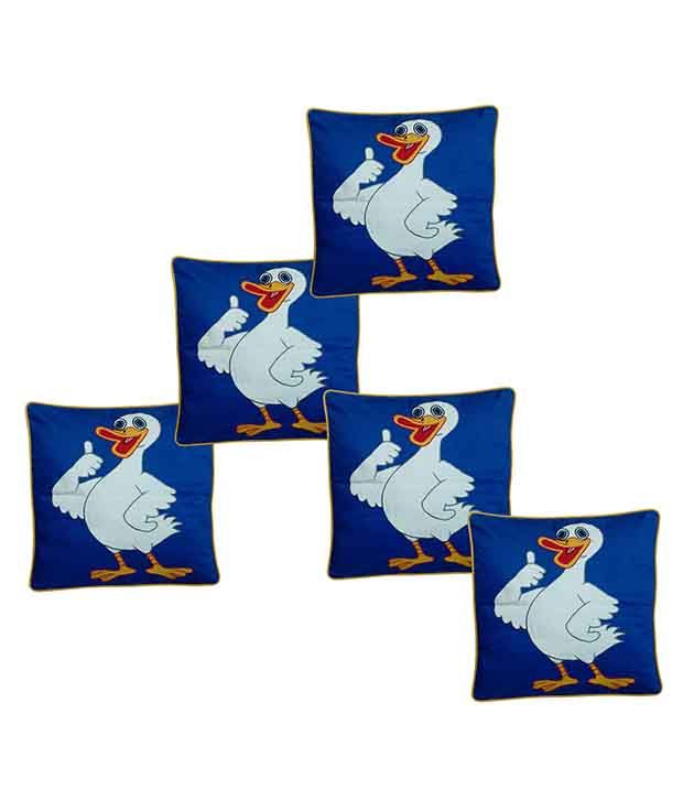     			Hugs'n'Rugs Set of 5 Cotton Cushion Covers 40X40 cm (16X16)