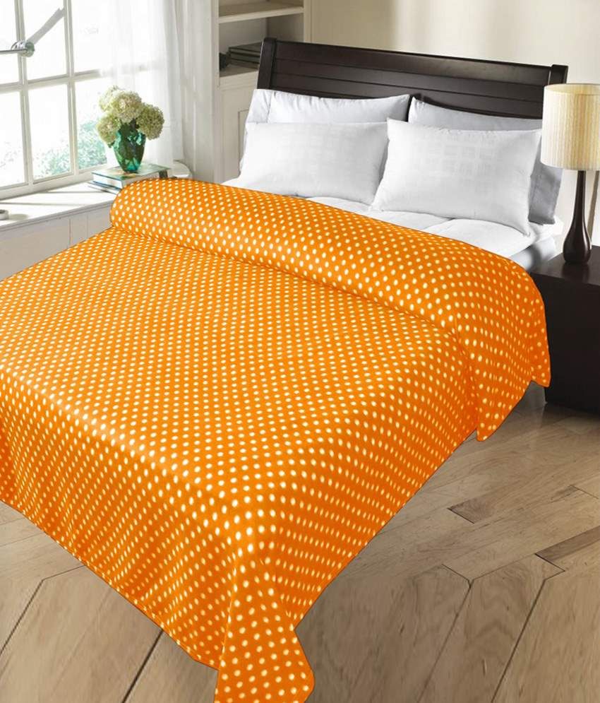 Candy House Orange Polar Fleece Double Bed Blanket Buy 1 Get 1 Buy
