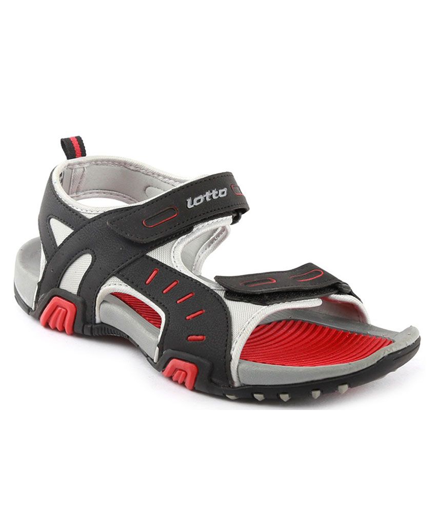 Lotto Rockstar Grey Red Men Floater Sandals - Buy Lotto Rockstar Grey Red Men Floater Sandals 
